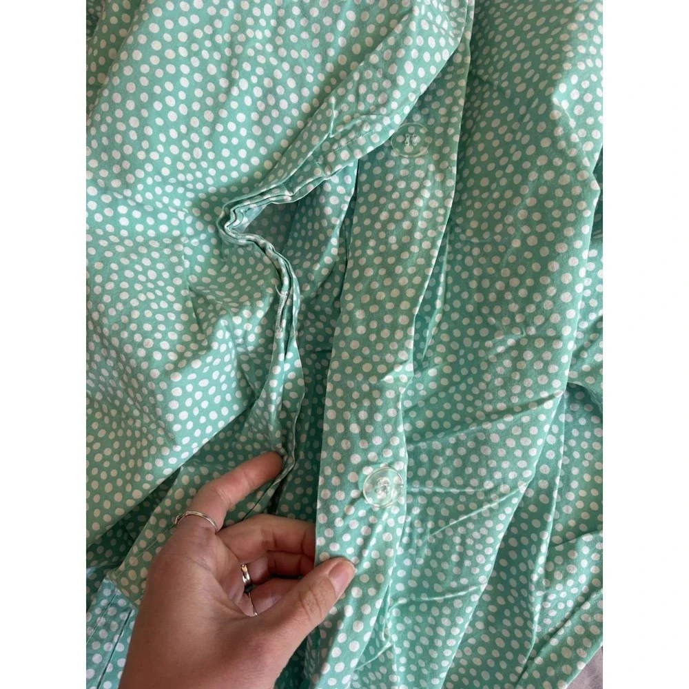 Pottery Barn Dorm Full Sheet Set Pool Damask W/ Aqua‎ Dots Duvet And Shams